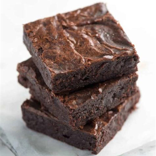 Fudgy Sourdough Brownies Stacked